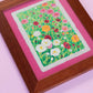 oil pastel ranunculus - framed original