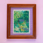 oil pastel garden #12 - framed original