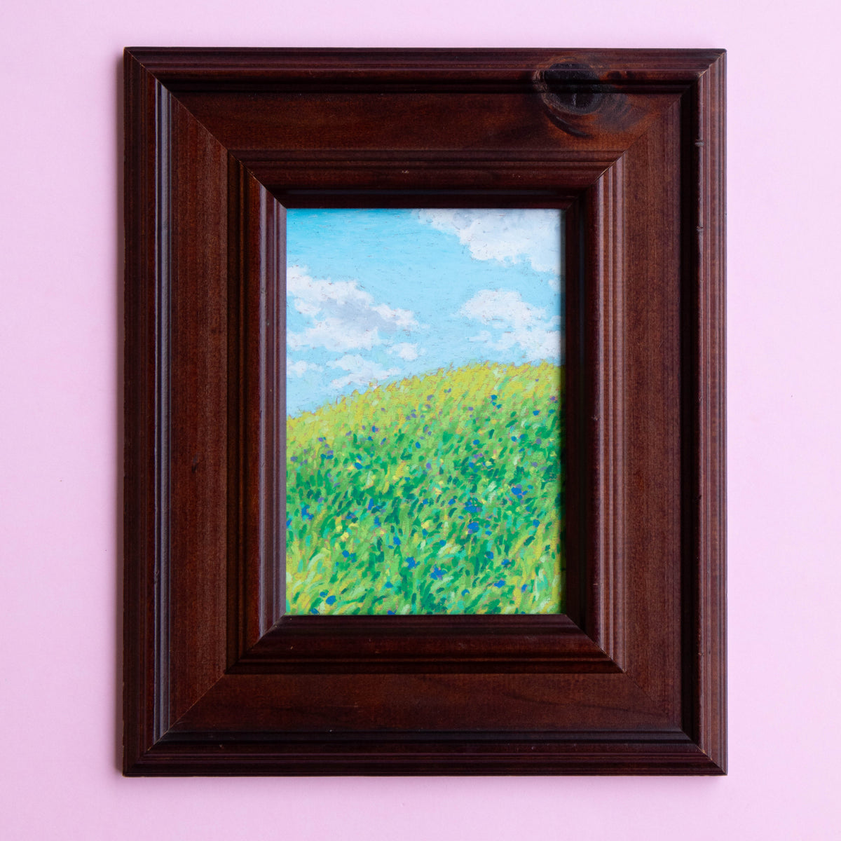 wildflowers on the hill - framed original