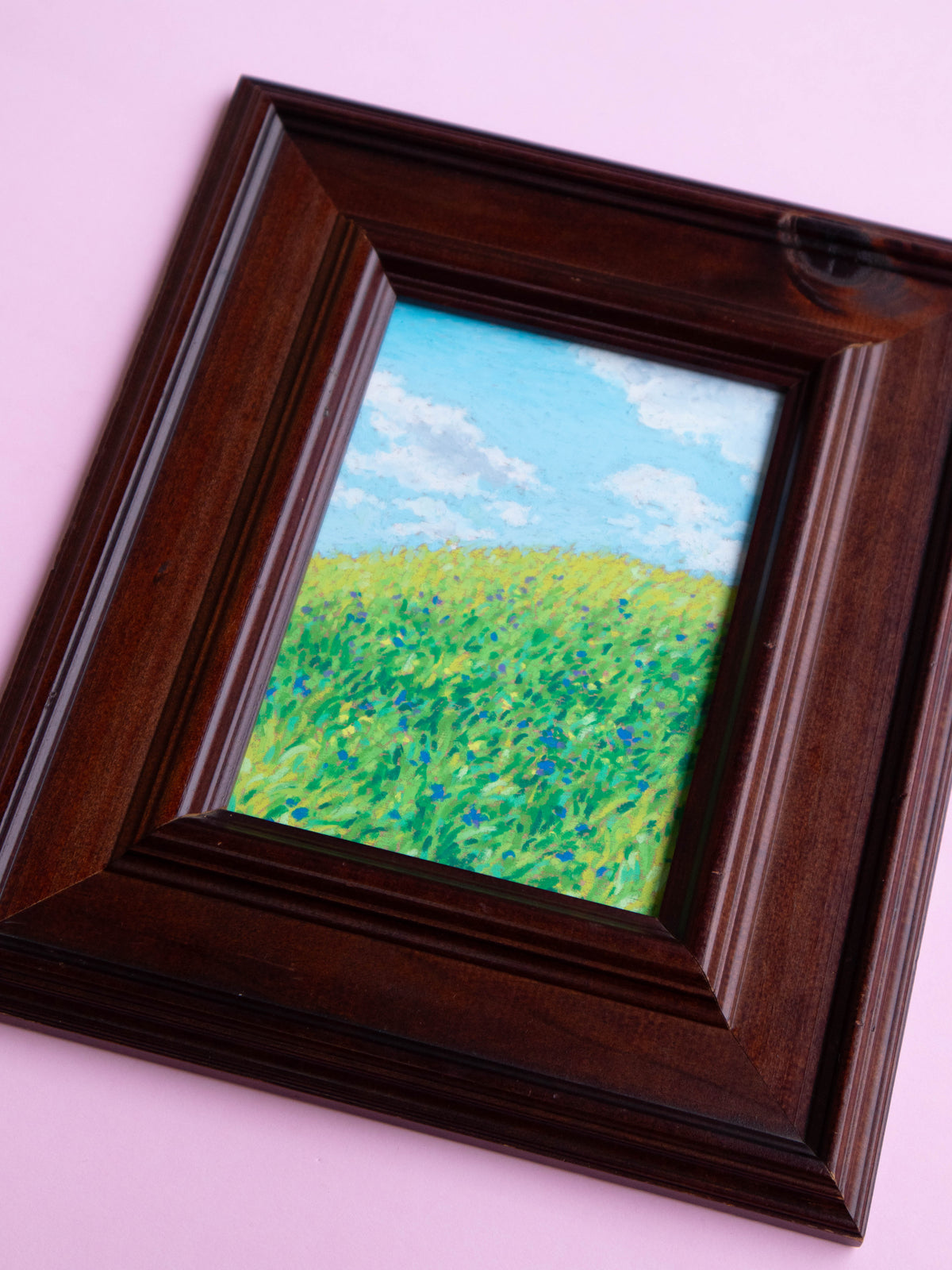 wildflowers on the hill - framed original