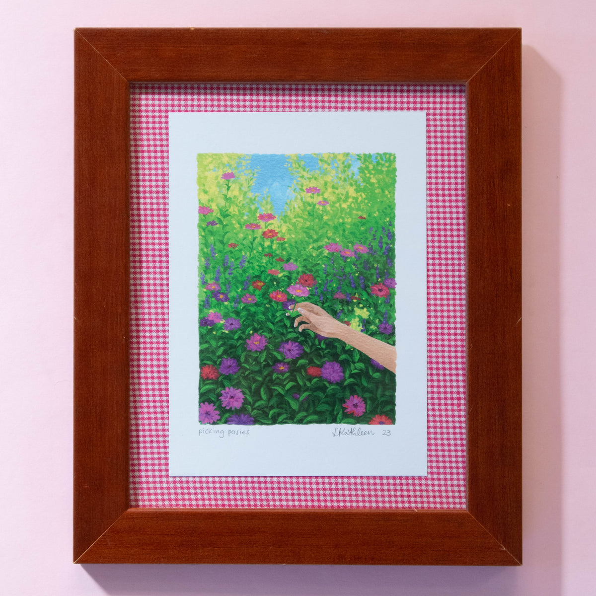picking posies - framed art print