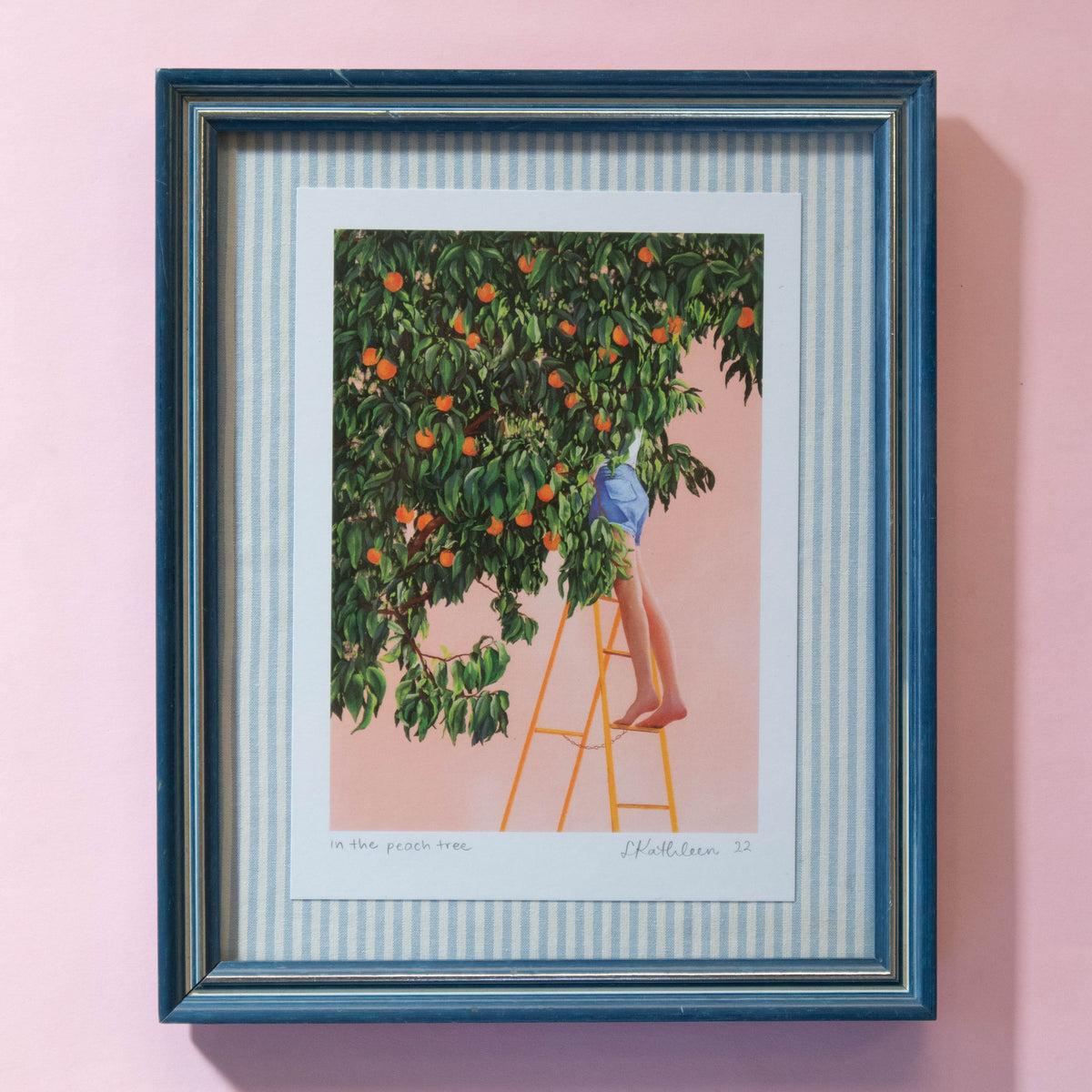 in the peach tree - framed art print