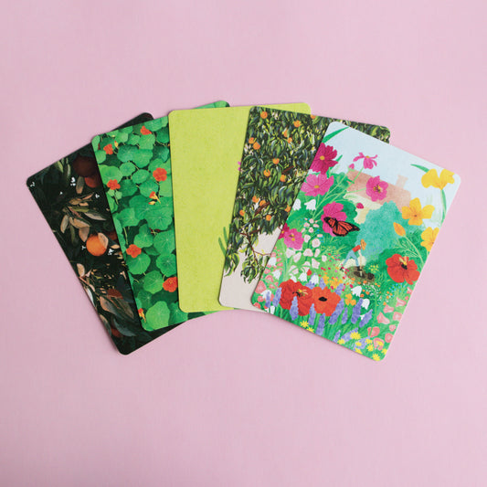 postcard 5 pack - in the garden