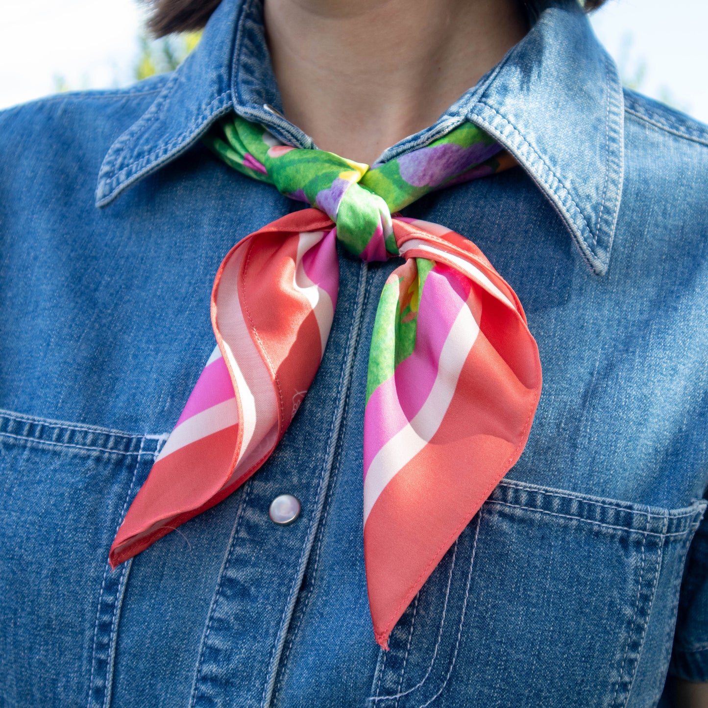 square satin scarf - the gardener