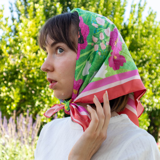 square satin scarf - the gardener