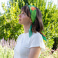 square satin scarf - nasturtiums
