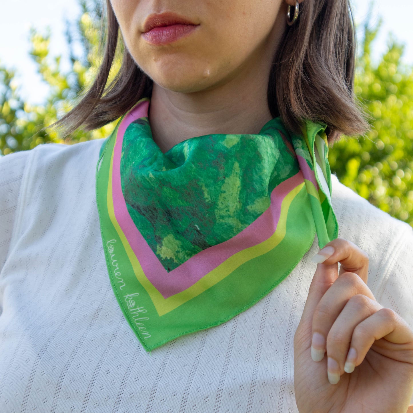 square satin scarf - fleeting flower patch