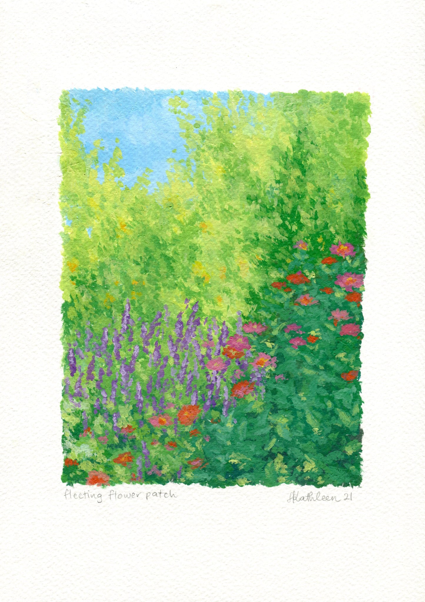 fleeting flower patch - original painting