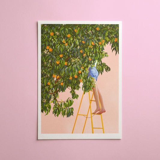 in the peach tree - art print