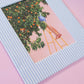 in the peach tree - fabric matted art print