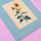 sunflower stem - fabric matted art print