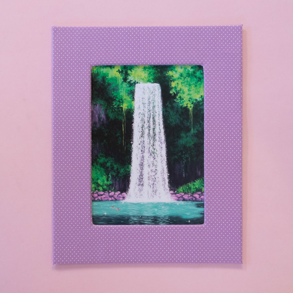 beneath the falls - fabric matted art print
