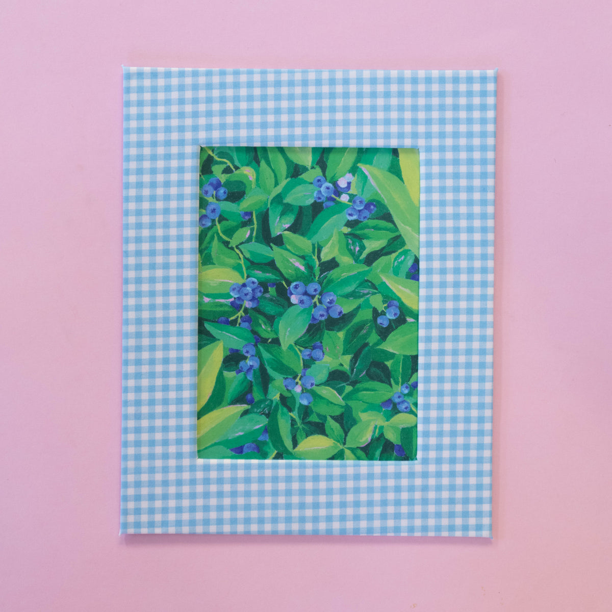 an abundance of blueberries - fabric matted art print