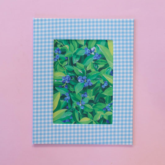 an abundance of blueberries - fabric matted art print