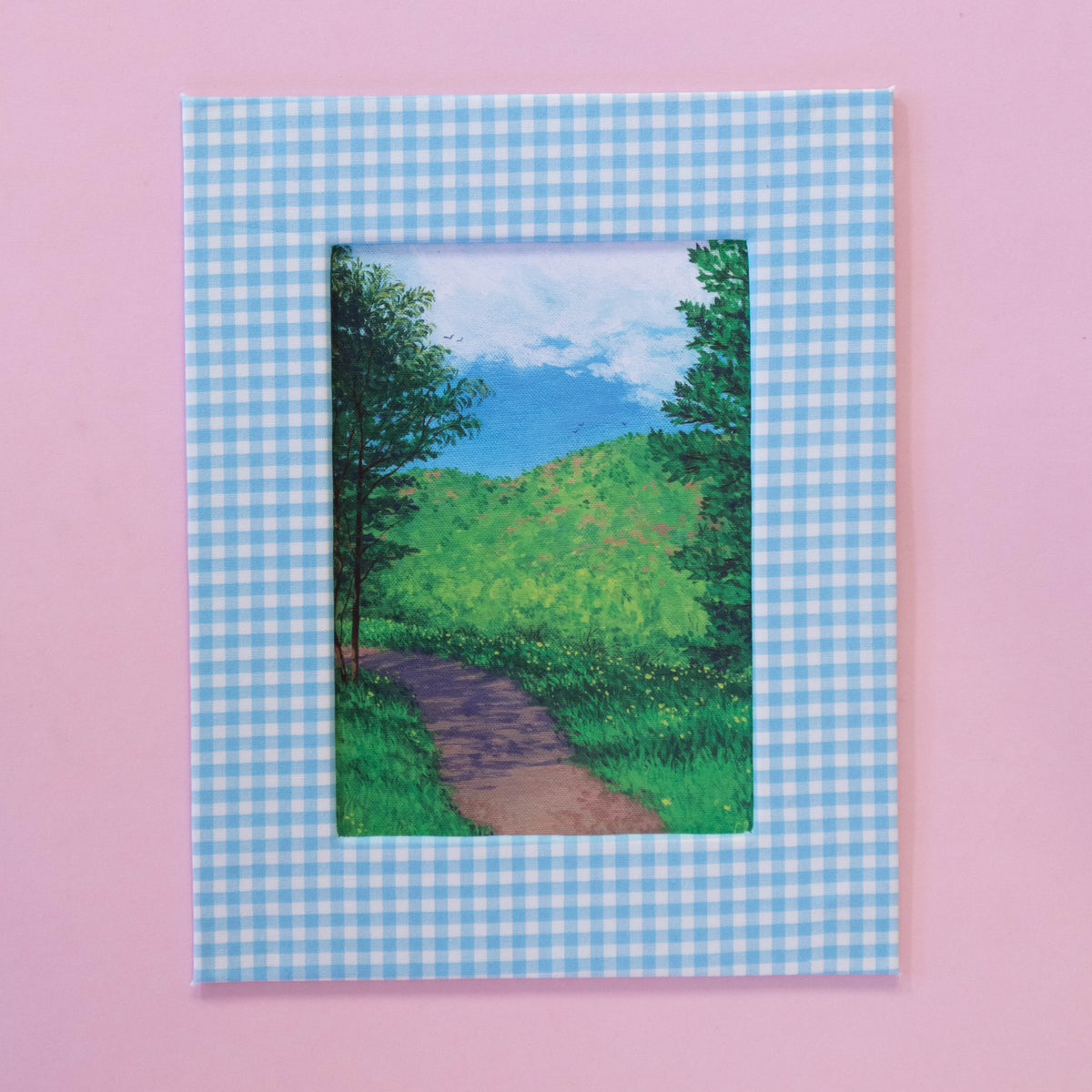 mountainside journey - fabric matted art print
