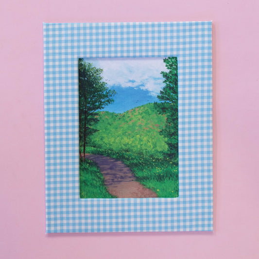 mountainside journey - fabric matted art print