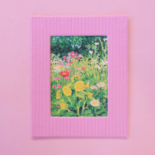 oil pastel garden #1 - fabric matted art print