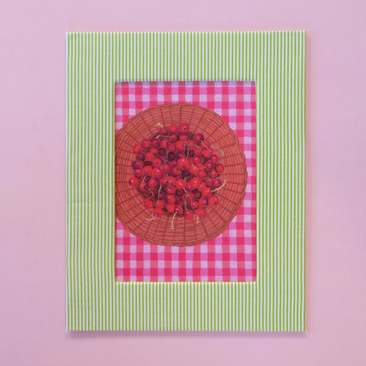 cherry harvest - fabric matted art print