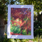 organic cotton tea towel - flaming foliage