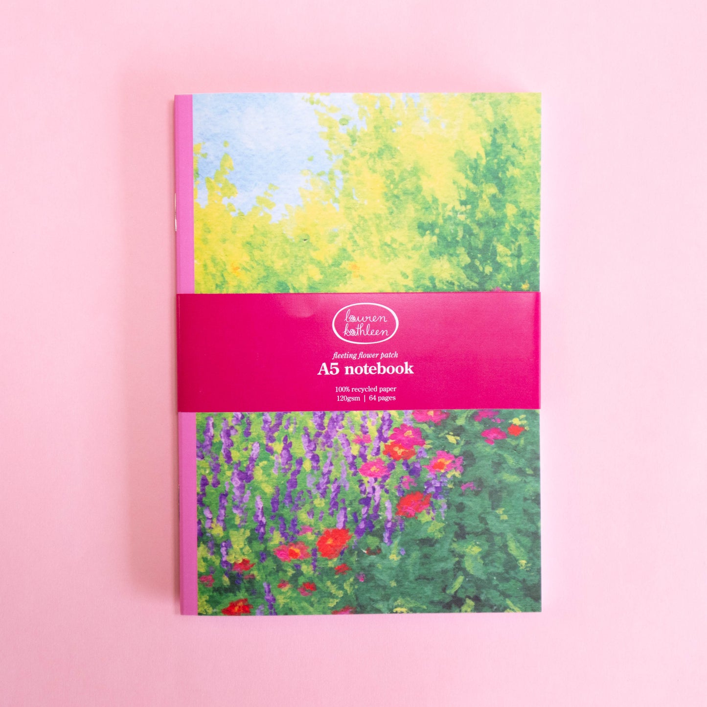 saddle bound A5 notebook - fleeting flower patch