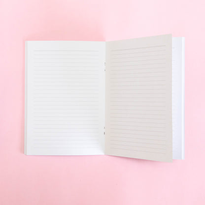 saddle bound A5 notebook - in the peach tree