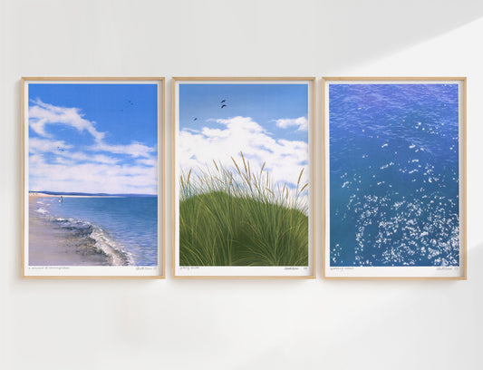 oceanside - art print trio