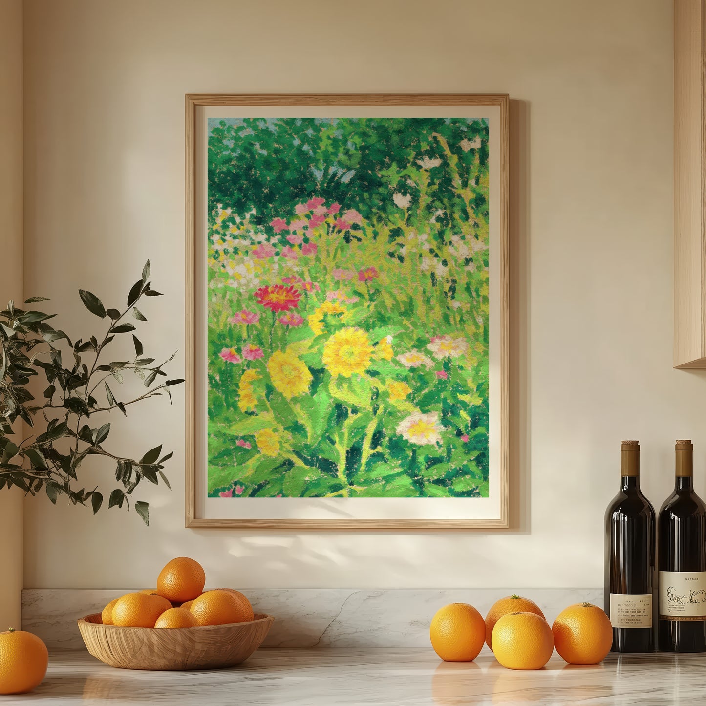 oil pastel garden #1 - art print