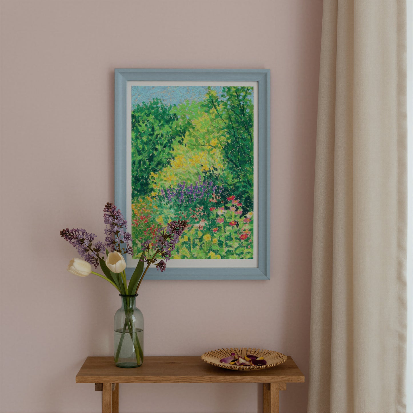 oil pastel garden #3 - art print
