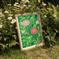 oil pastel zinnias - art print