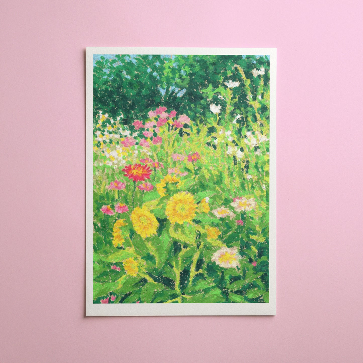 oil pastel garden #1 - art print