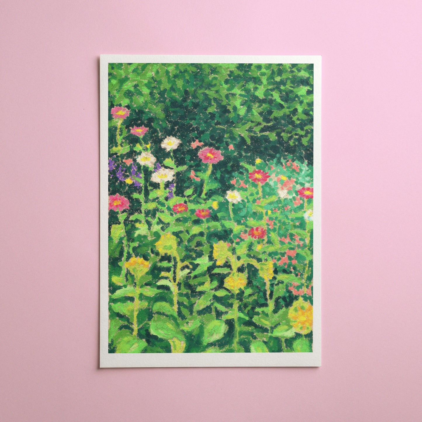 oil pastel garden #2 - art print