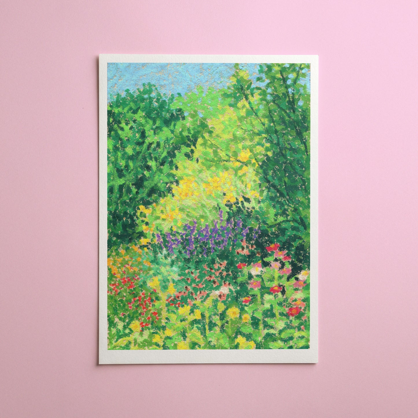 oil pastel garden #3 - art print