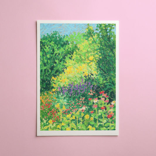 oil pastel garden #3 - art print