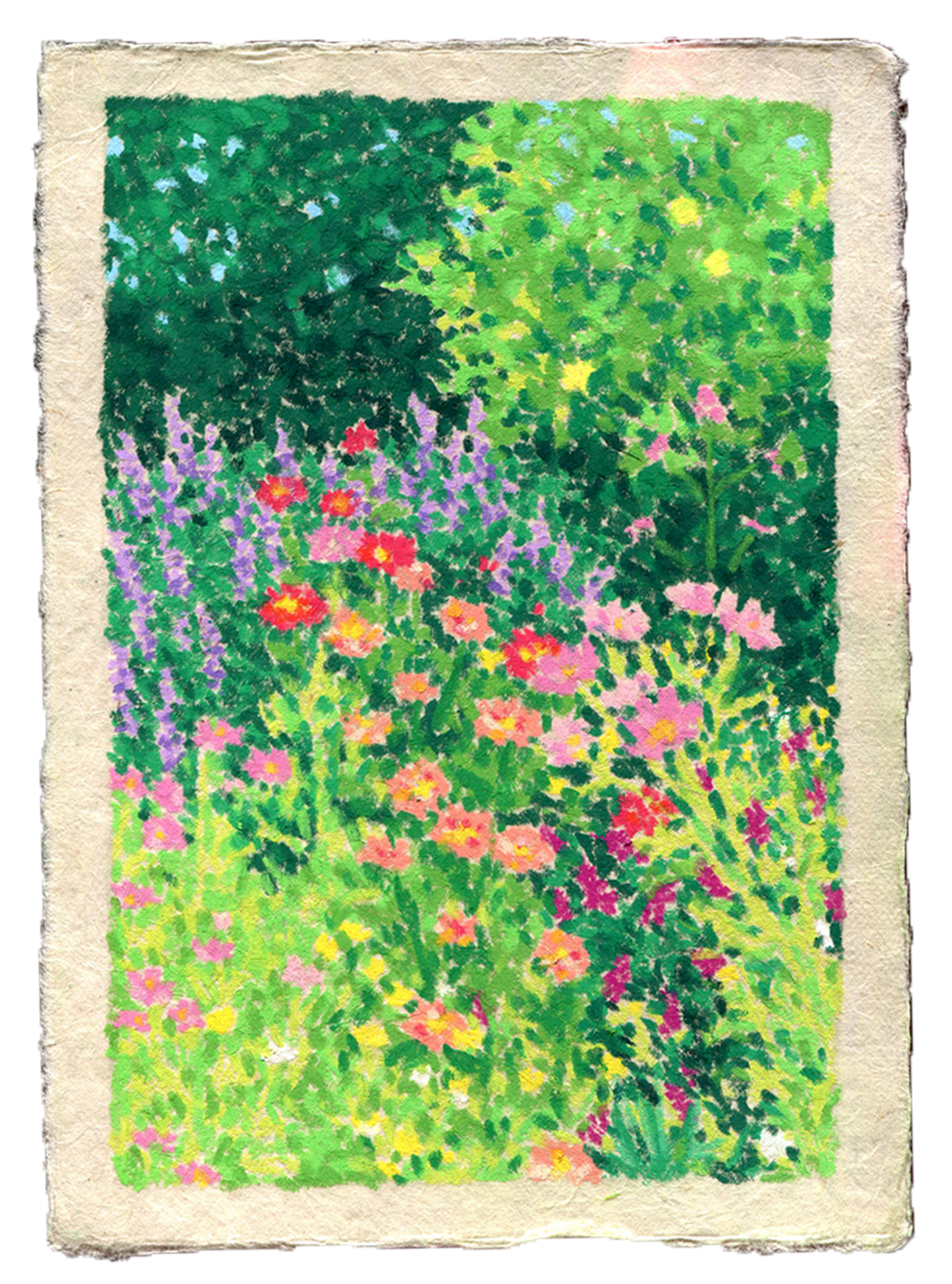oil pastel garden #7 - original