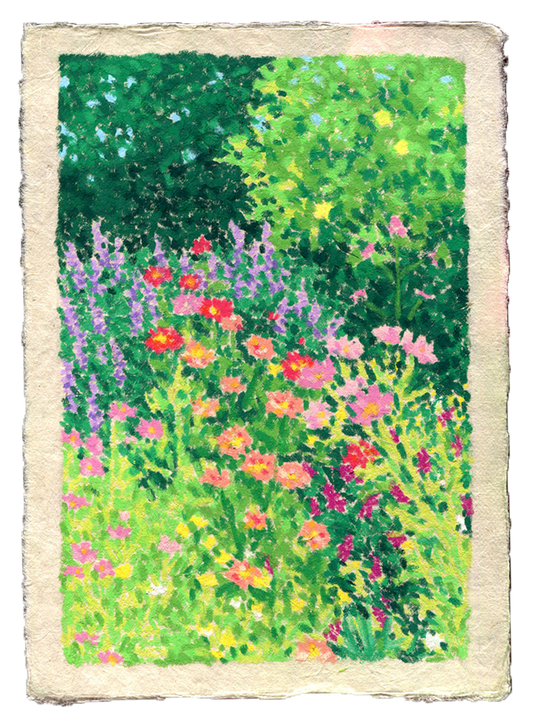oil pastel garden #7 - original