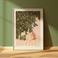in the peach tree - art print