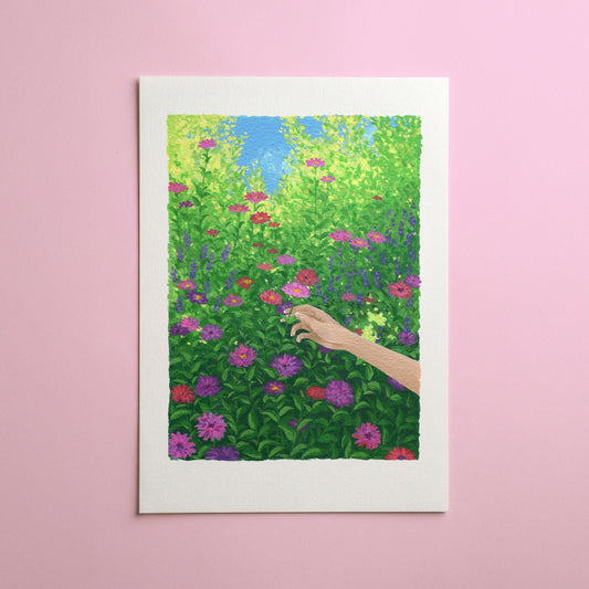 picking posies - art print