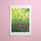 pocket of zinnias - art print