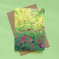 greeting card - pocket of zinnias