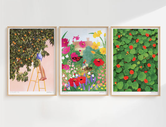 in the garden - art print trio