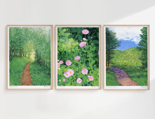 springtime walk - art print trio