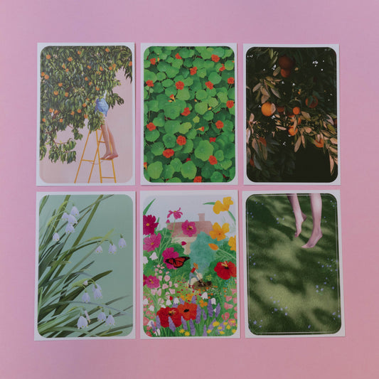 sticker 6 pack - in the garden