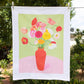 organic cotton tea towel - burst of colour