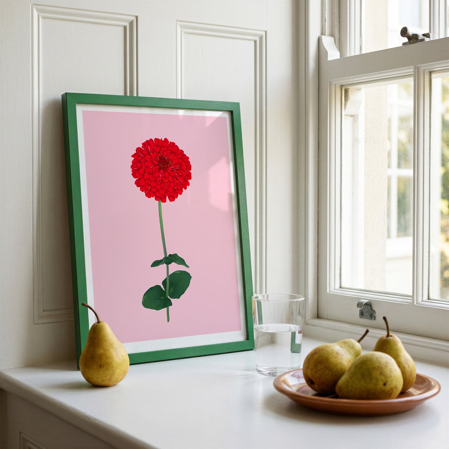 zinnia stem - art print