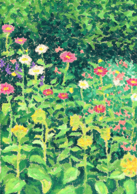 oil pastel garden #2 - art print