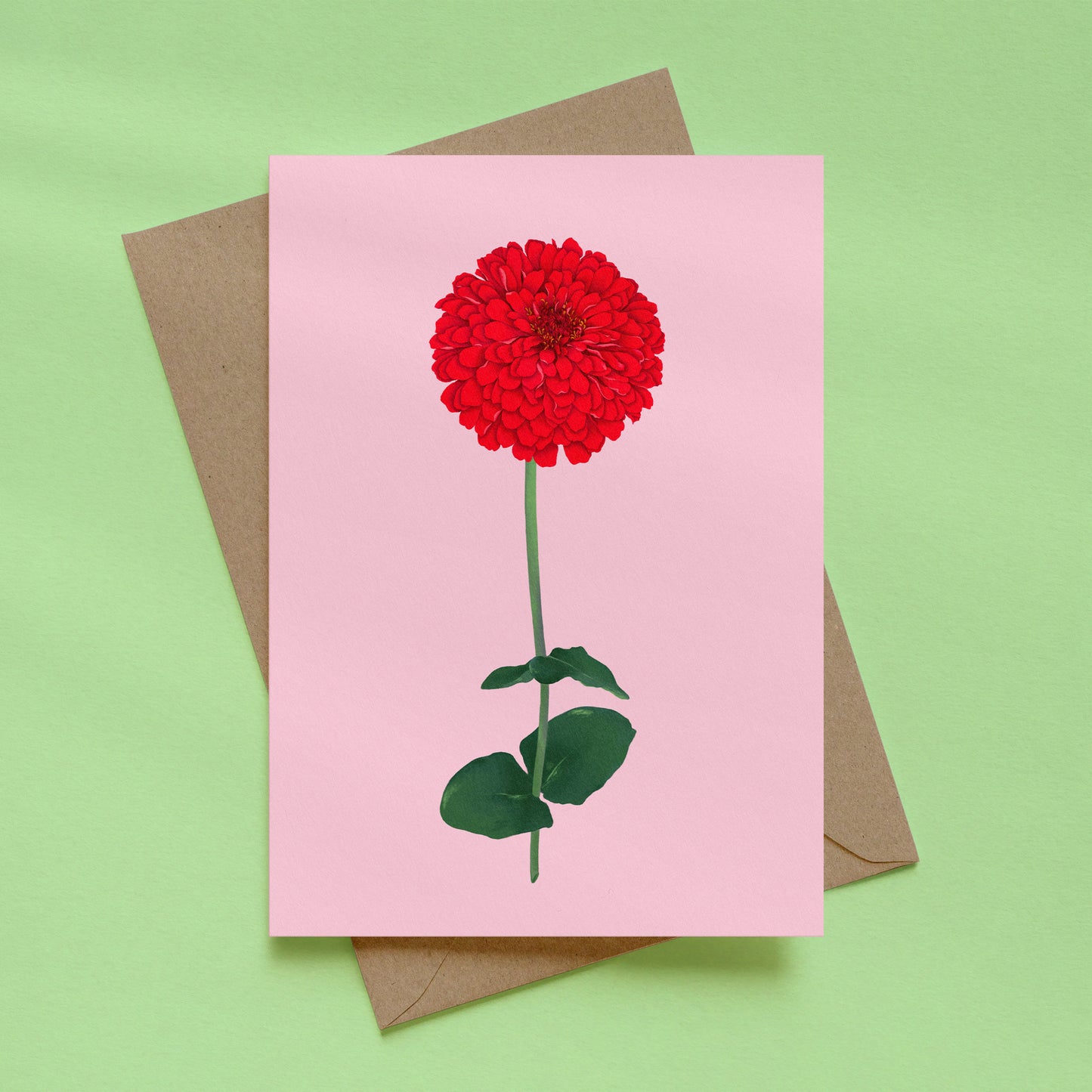 greeting card - zinnia stem