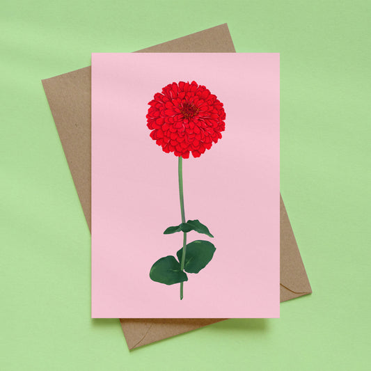 greeting card - zinnia stem